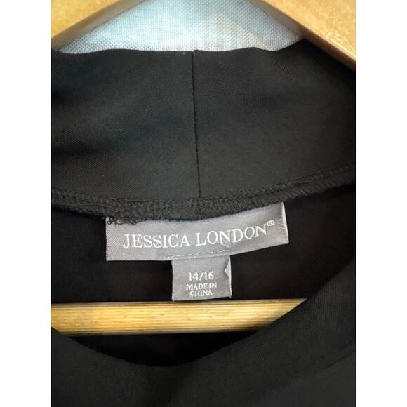 Women’s Jessica London Size 14/16 Black Mock Turtleneck Short Sleeve Dress. - Picture 3 of 4